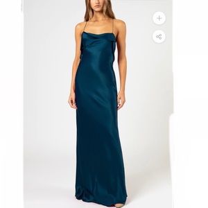 Michelle Mason ruffle cowl bias gown - size 4 NWT